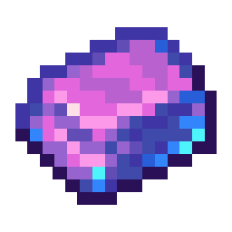 Image of a Stormyx Ingot, a mainly pink ingot with a blue accent/border